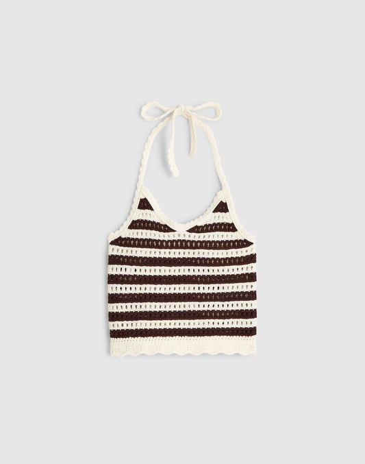 BROWN AND IVORY STRIPE