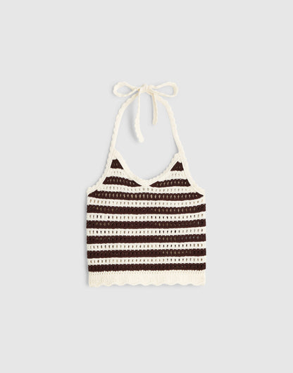 BROWN AND IVORY STRIPE