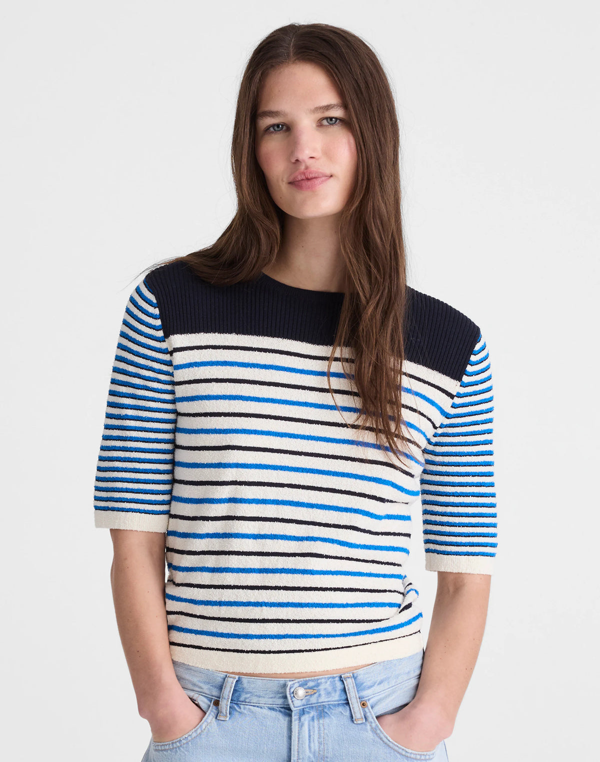 RETRO BLUE MINI STRIPE