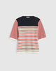 RED AND NAVY MULTI STRIPE