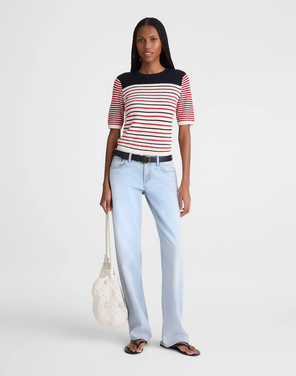 RED AND NAVY MULTI STRIPE