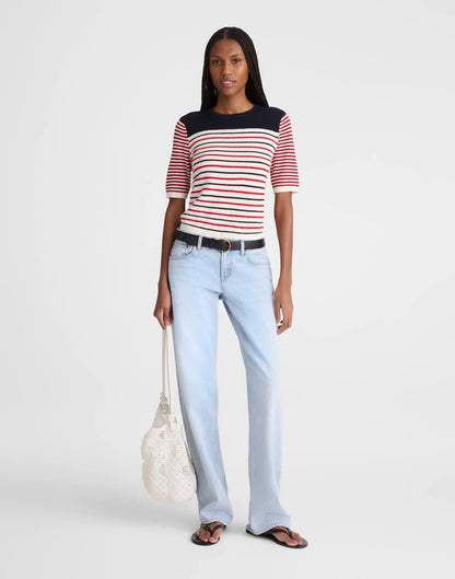 RED AND NAVY MULTI STRIPE