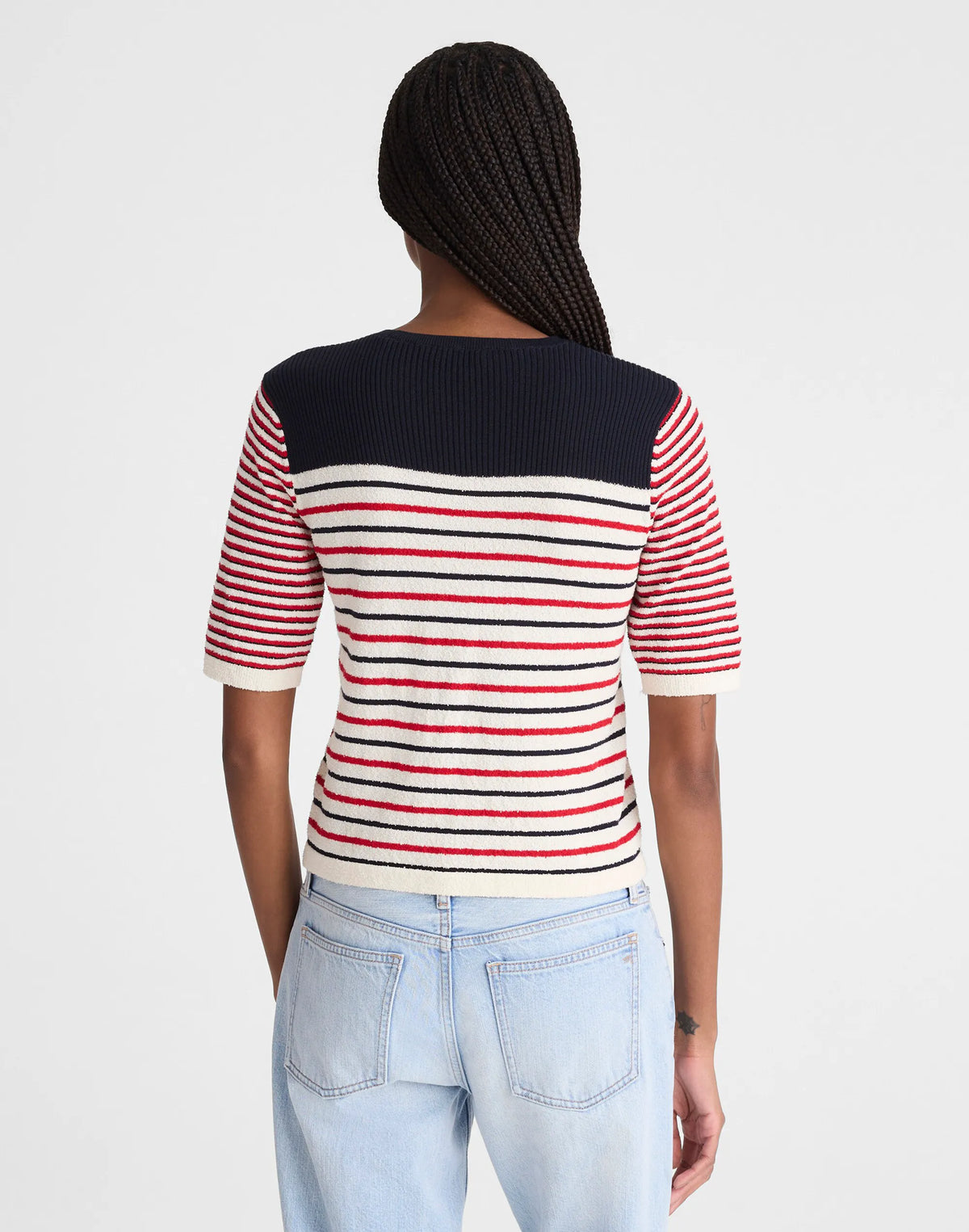 RED AND NAVY MULTI STRIPE