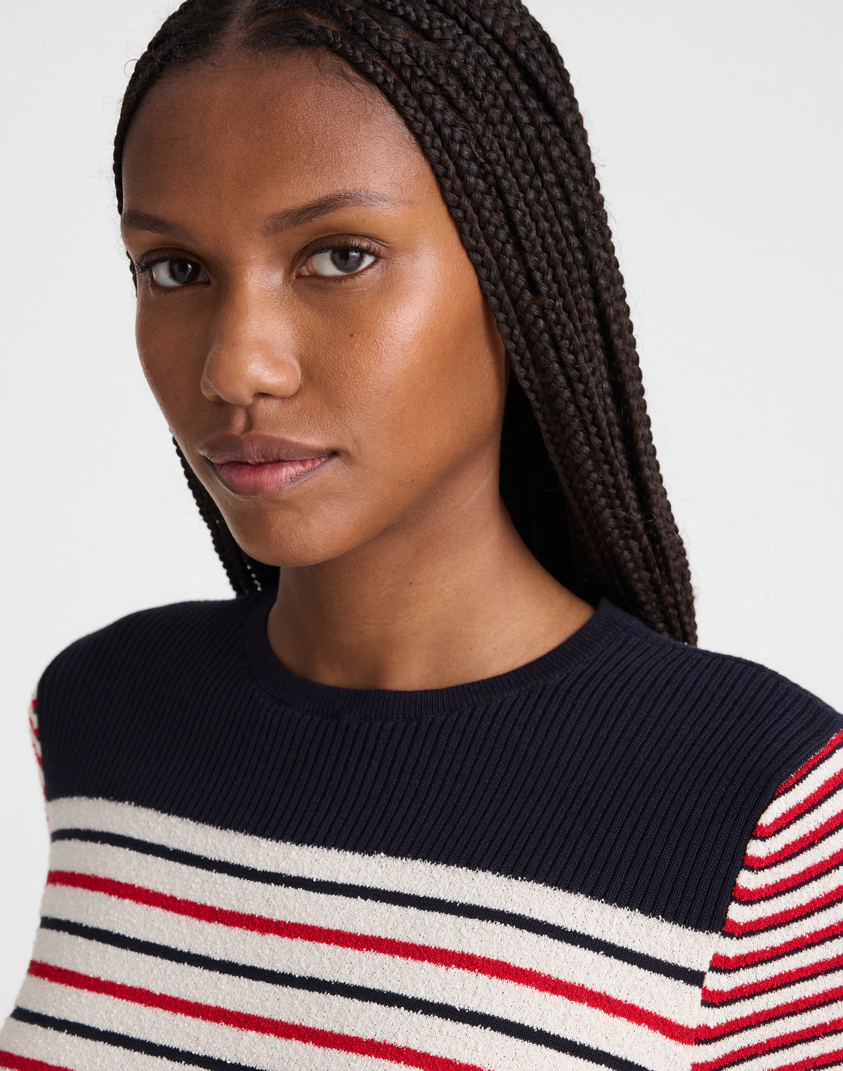 RED AND NAVY MULTI STRIPE