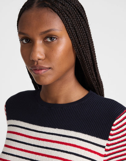 RED AND NAVY MULTI STRIPE