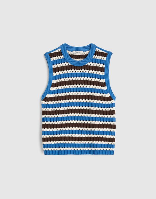 RETRO BLUE AND BROWN STRIPE