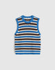 RETRO BLUE AND BROWN STRIPE