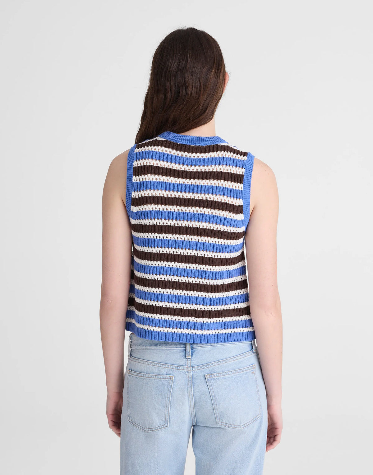 RETRO BLUE AND BROWN STRIPE