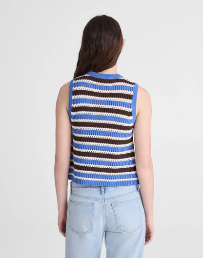 RETRO BLUE AND BROWN STRIPE