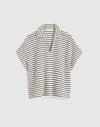 IVORY AND BLACK TUCK STITCH