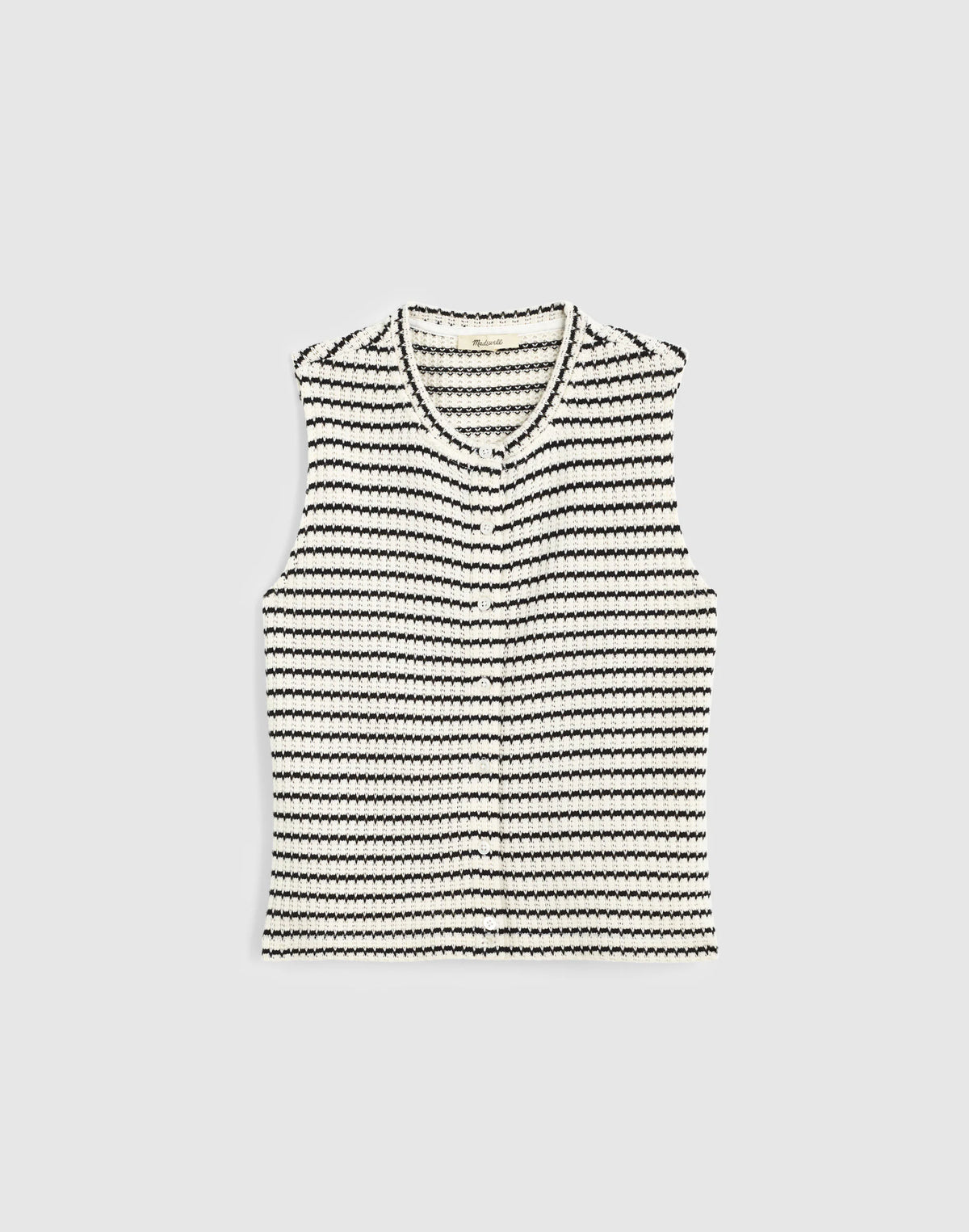IVORY AND BLACK TUCK STITCH