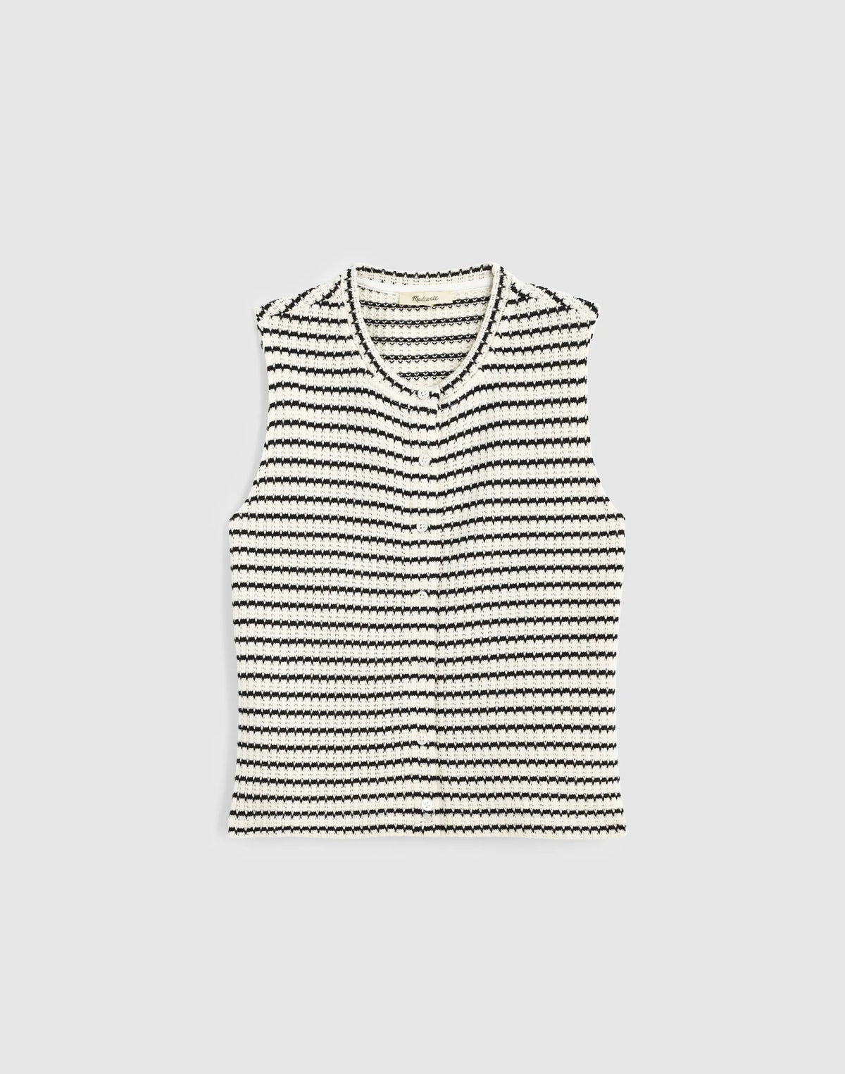 IVORY AND BLACK TUCK STITCH