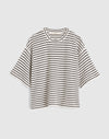 IVORY AND BLACK TUCK STITCH