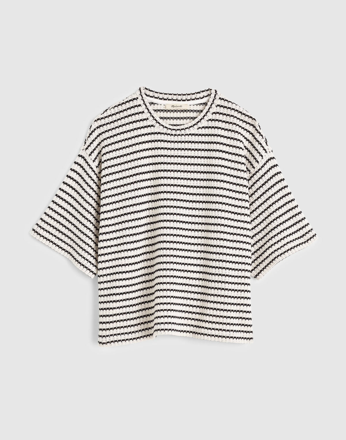 IVORY AND BLACK TUCK STITCH