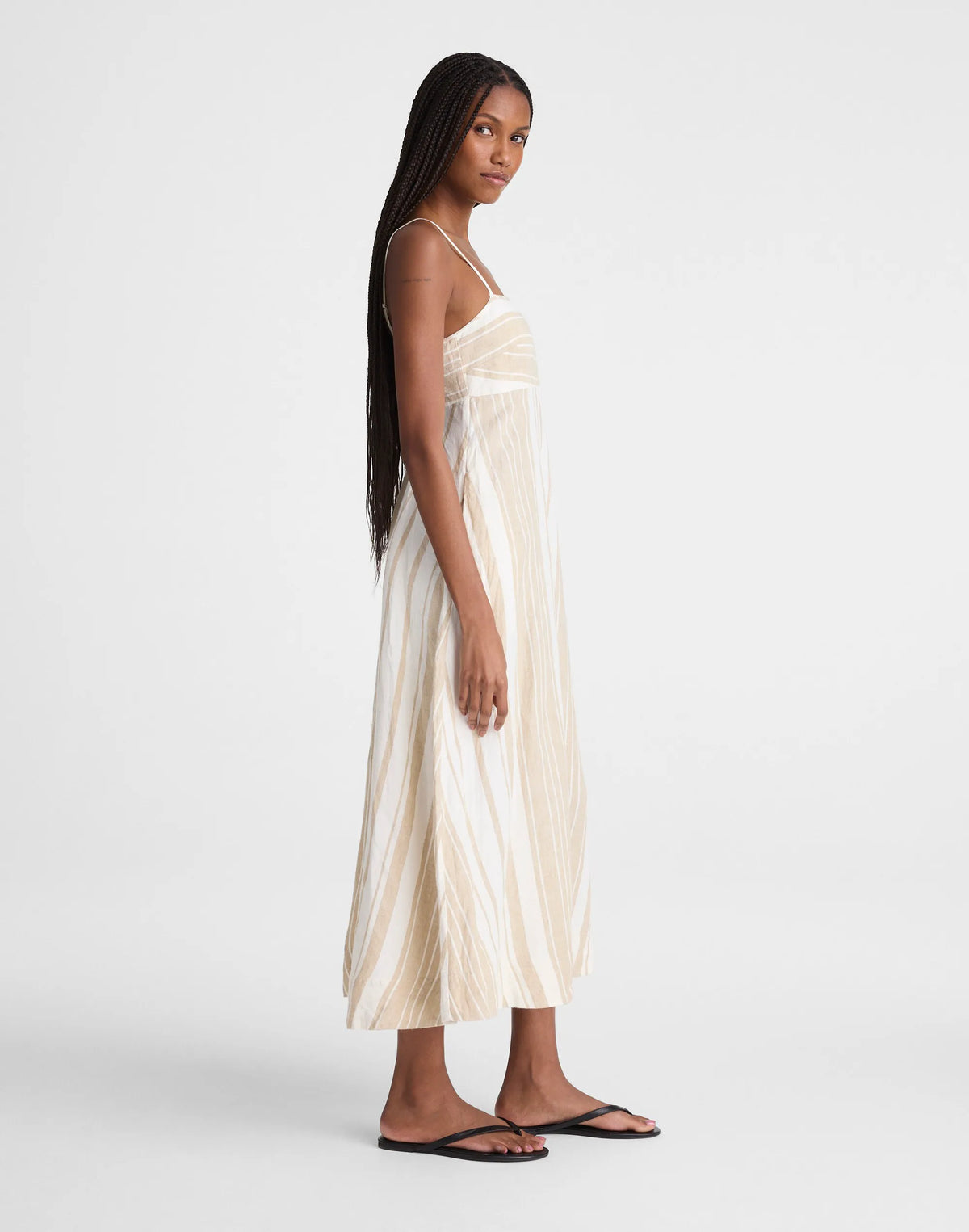 KHAKI WHITE STRIPE