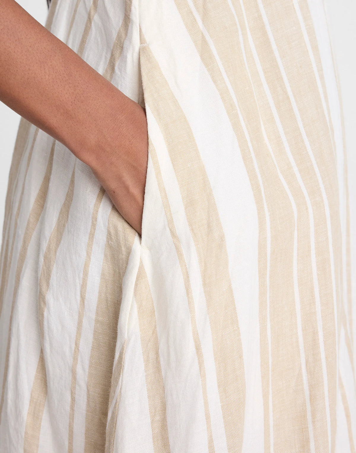 KHAKI WHITE STRIPE