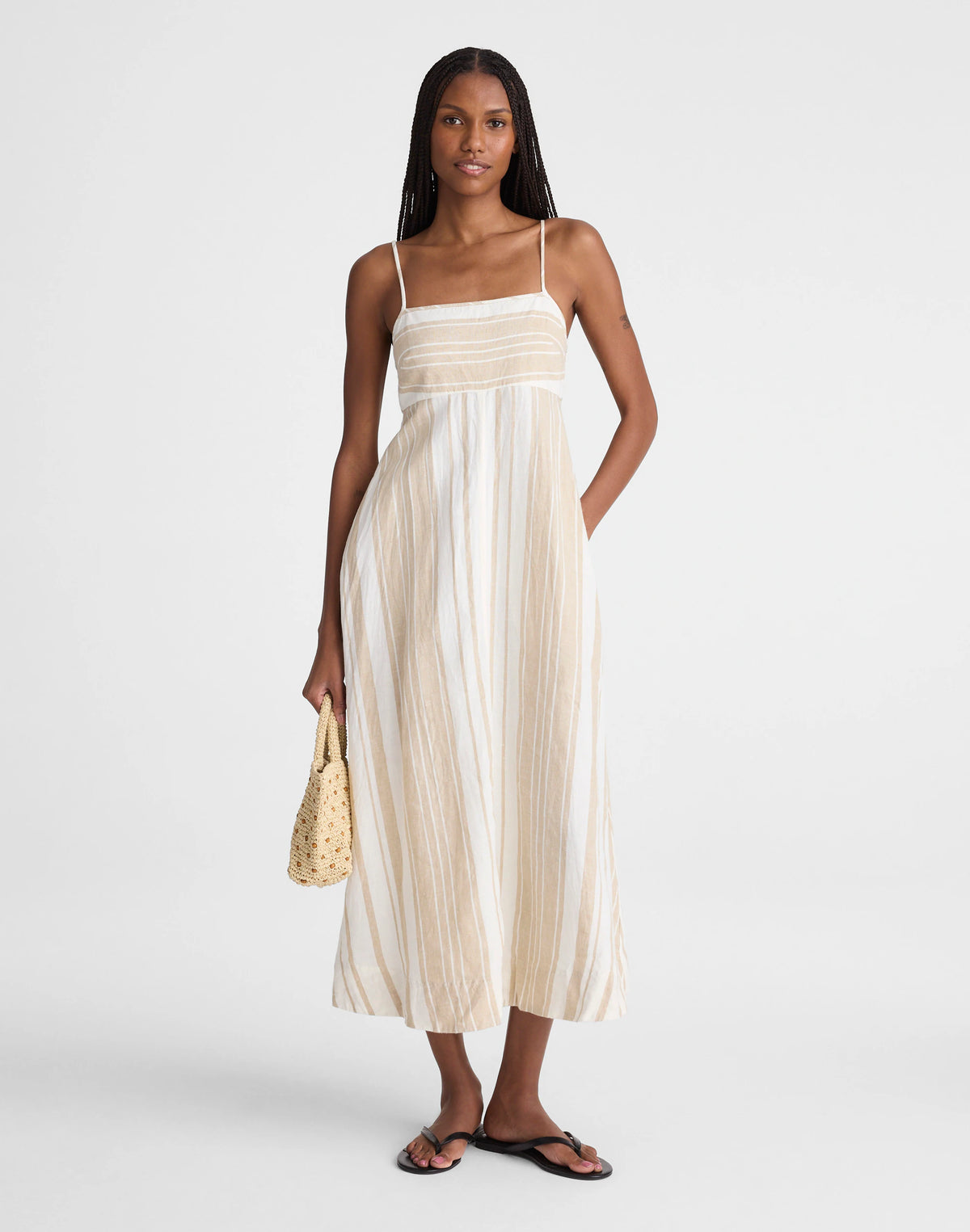 KHAKI WHITE STRIPE