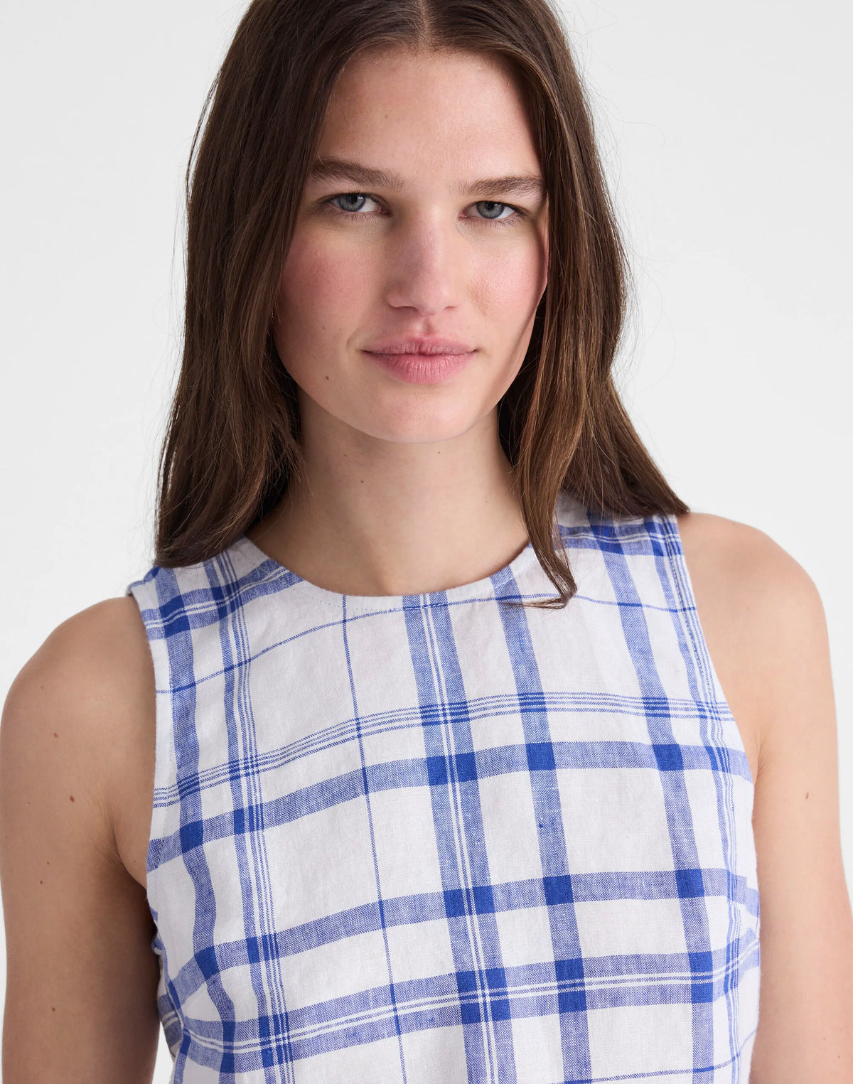OVERSIZED BLUE WHITE PLAID