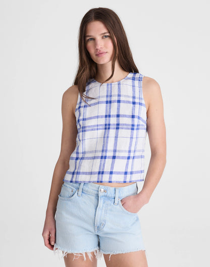 OVERSIZED BLUE WHITE PLAID