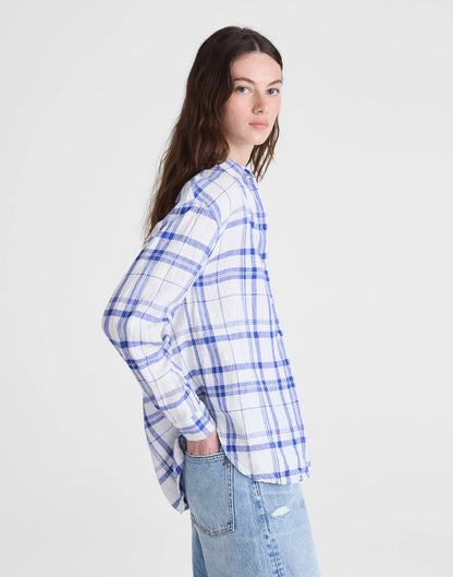 OVERSIZED BLUE WHITE PLAID