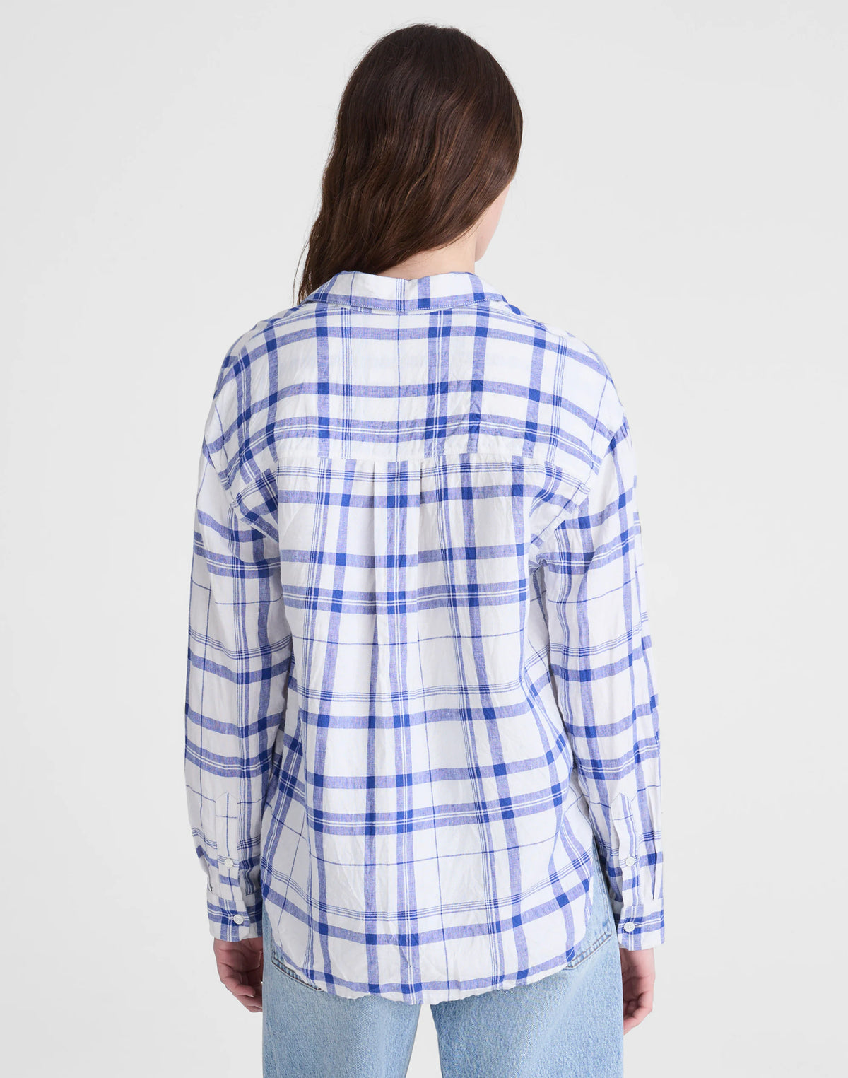 OVERSIZED BLUE WHITE PLAID