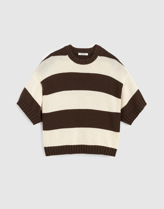 DARK BROWN AND CANVAS STRIPE