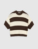 DARK BROWN AND CANVAS STRIPE