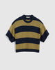OLIVE AND DEEP INDIGO STRIPE