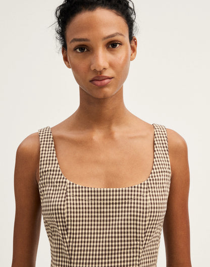 DARK BROWN GINGHAM