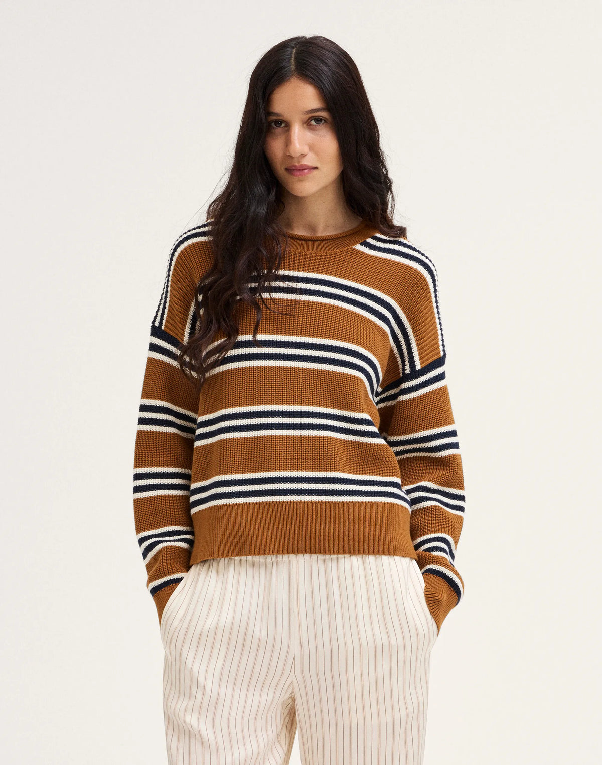 ACORN AND NAVY TRIO STRIPE