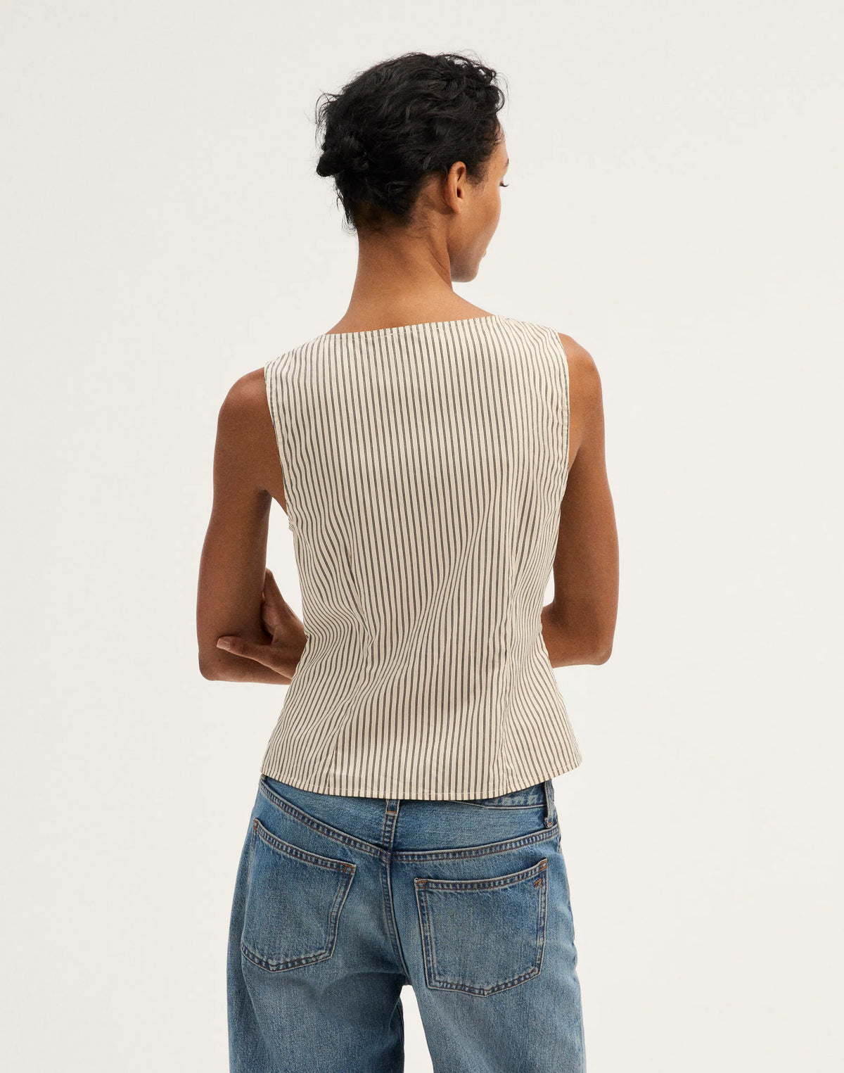 WHITE NAVY TWIN STRIPE