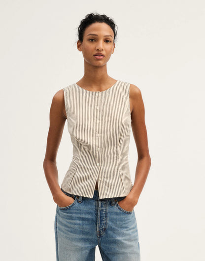 WHITE NAVY TWIN STRIPE