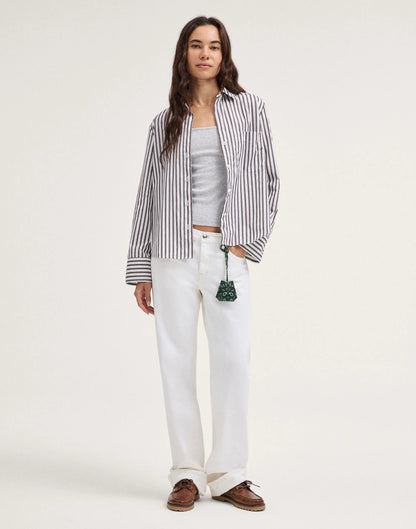 BROWN WHITE MULTI STRIPE