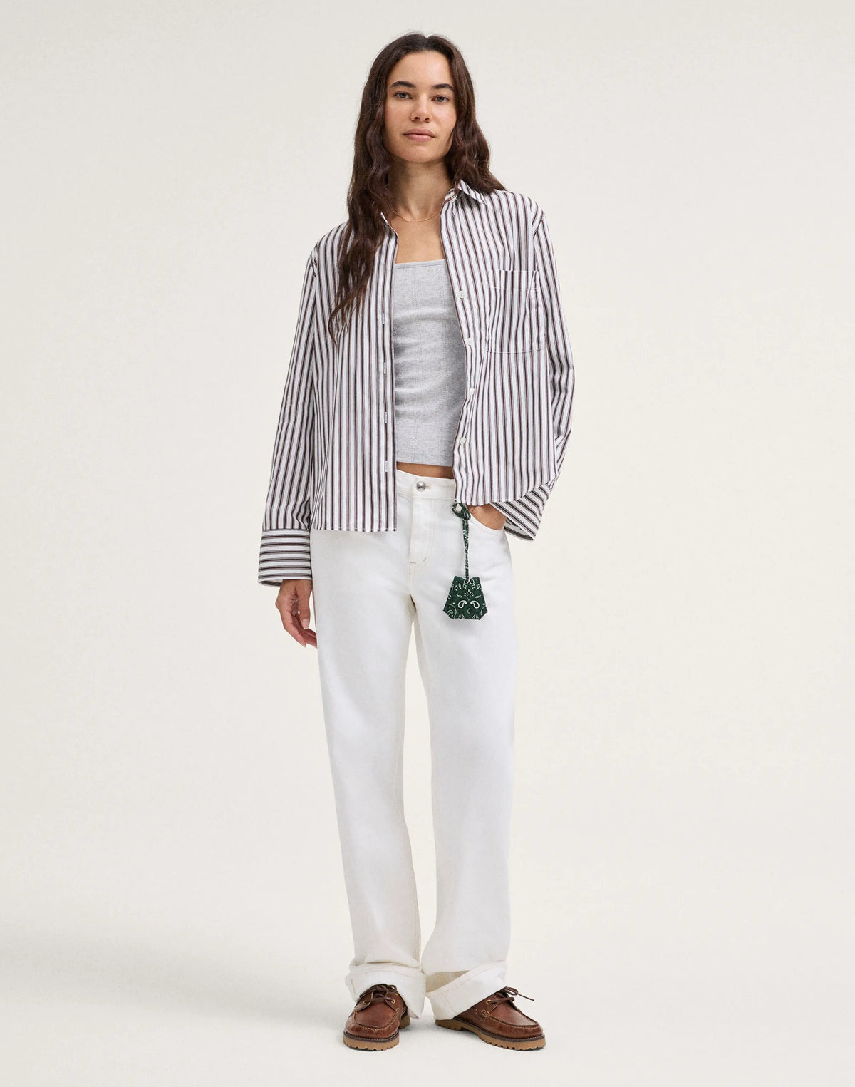 BROWN WHITE MULTI STRIPE