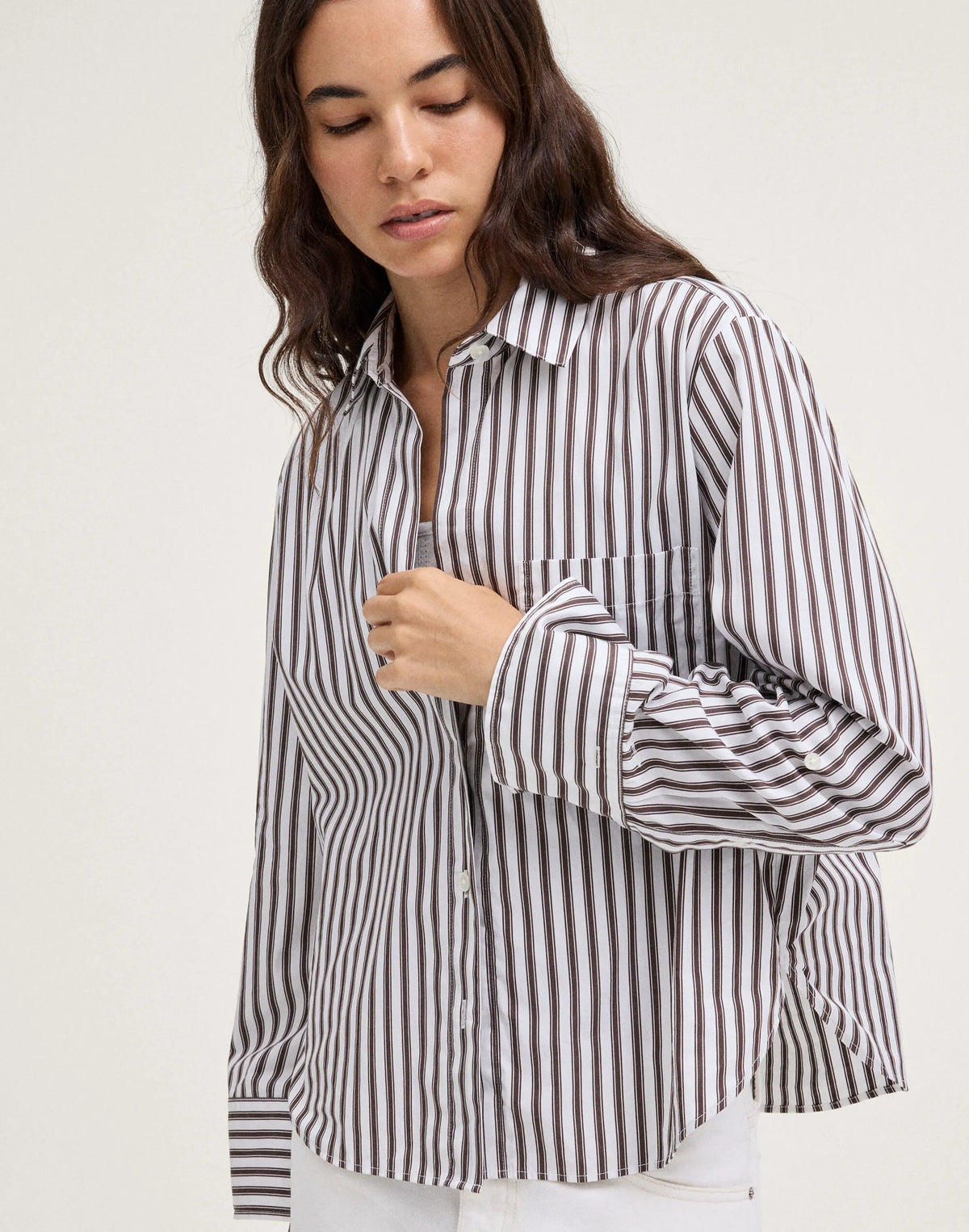 BROWN WHITE MULTI STRIPE