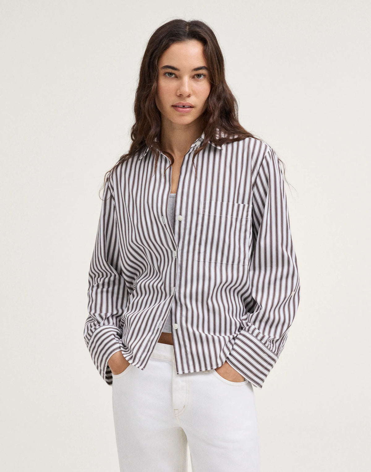 BROWN WHITE MULTI STRIPE