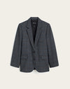 GREY PLAID BLUE STRIPE