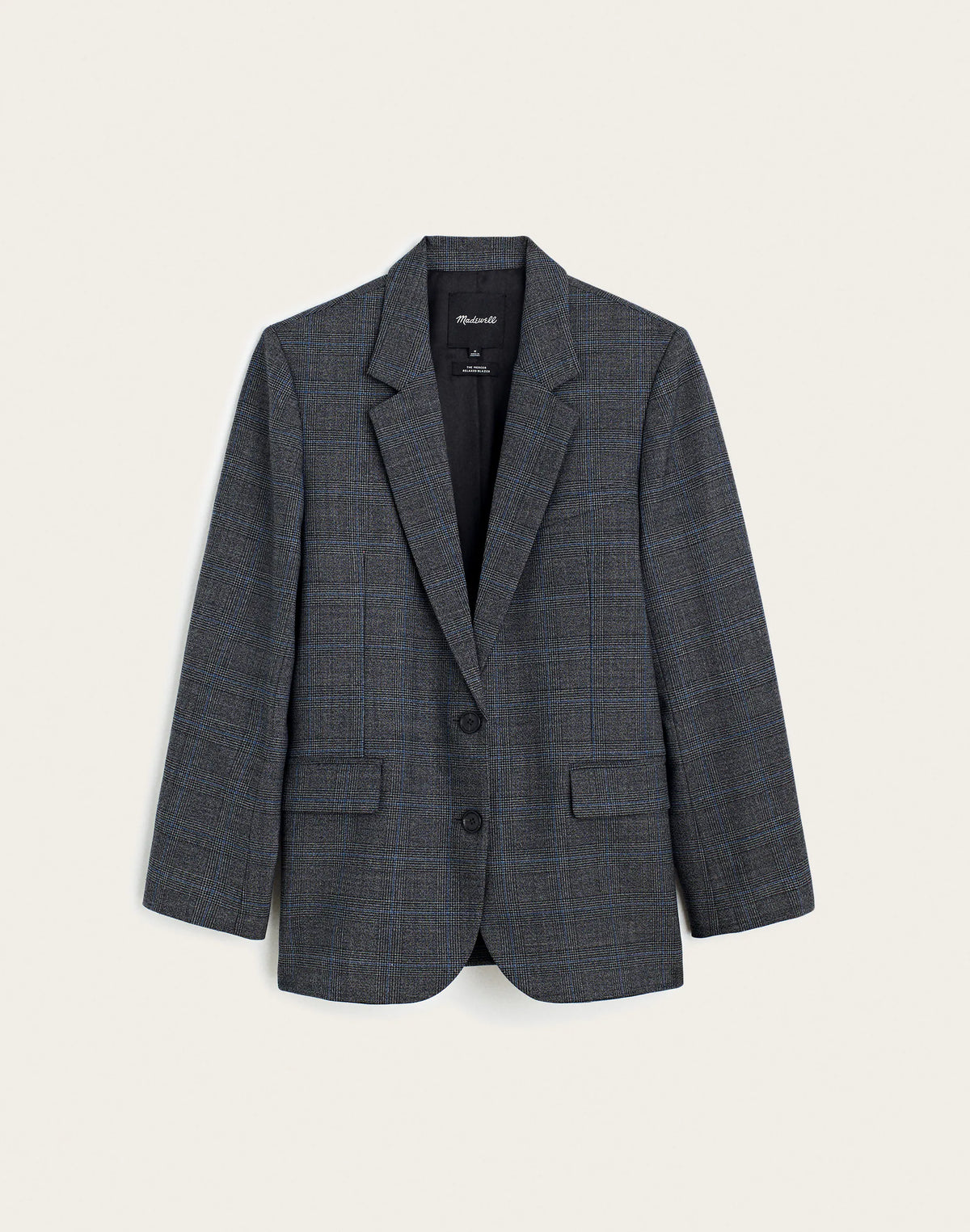 GREY PLAID BLUE STRIPE