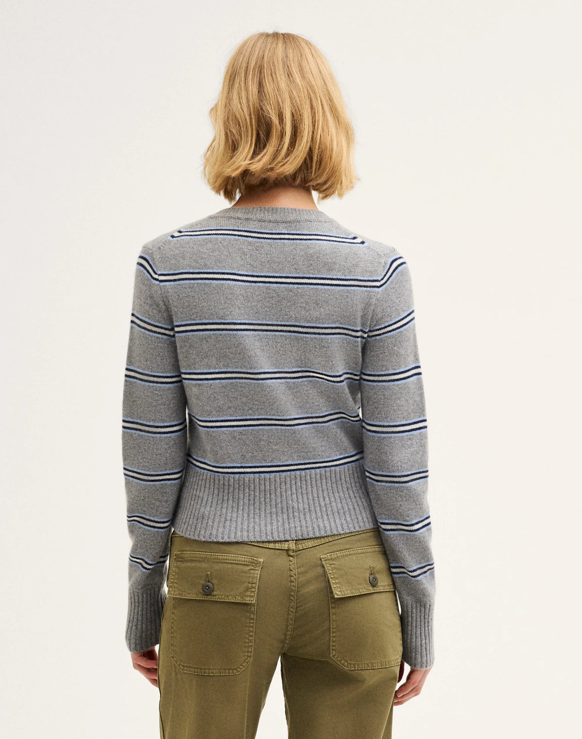 LIGHT HTHR GREY MULTI STRIPE