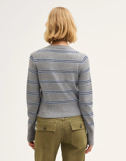 LIGHT HTHR GREY MULTI STRIPE