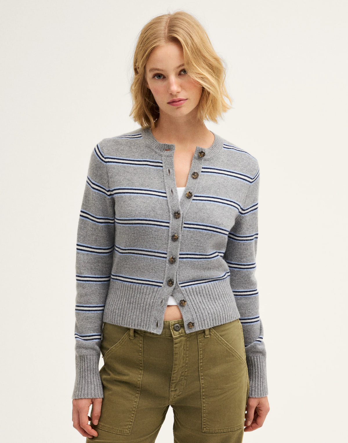 LIGHT HTHR GREY MULTI STRIPE