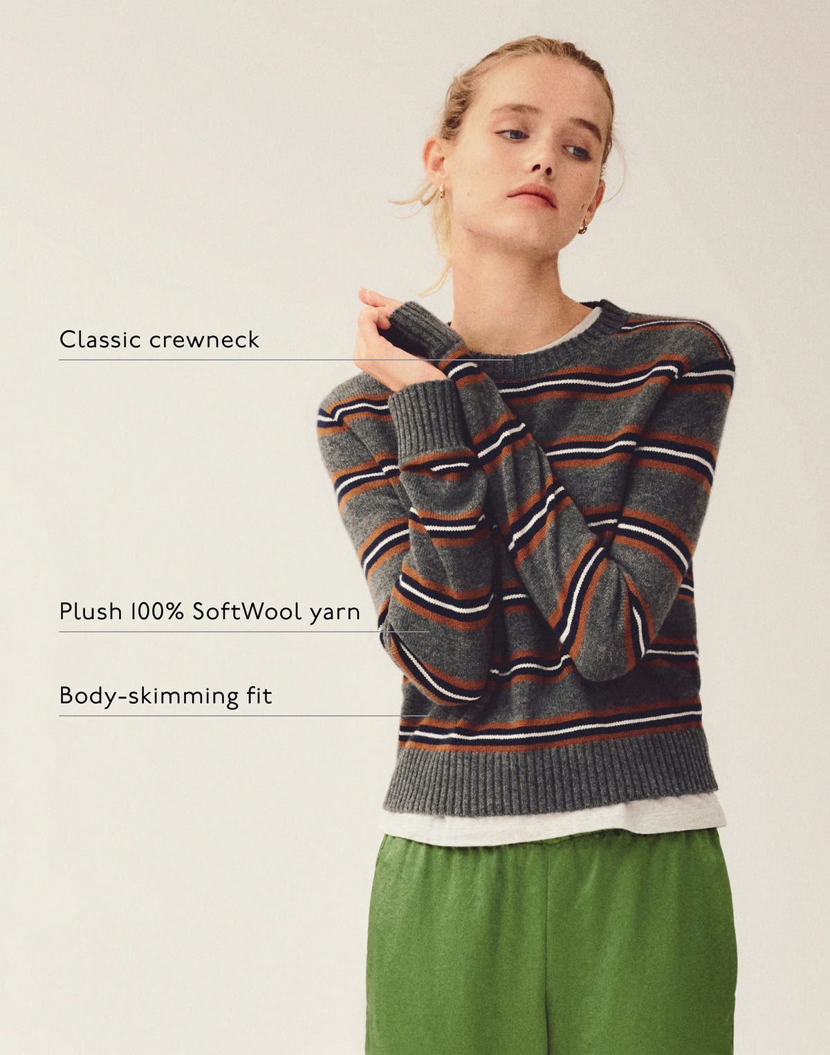 HTHR GREY MINI MULTI STRIPE